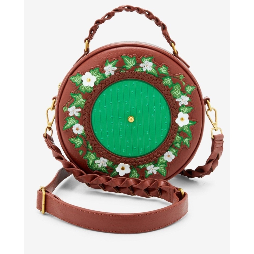 NWT Loungefly The Lord of the Rings Floral Hobbit Door Figuralβ Crossbody Bag